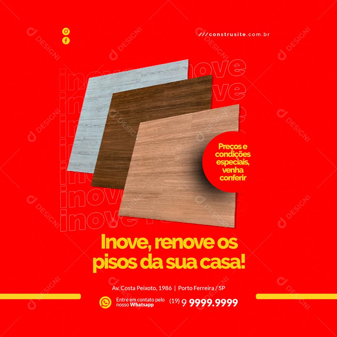Materiais De Construção Inove renove os pisos da sua casa Social Media PSD Editável