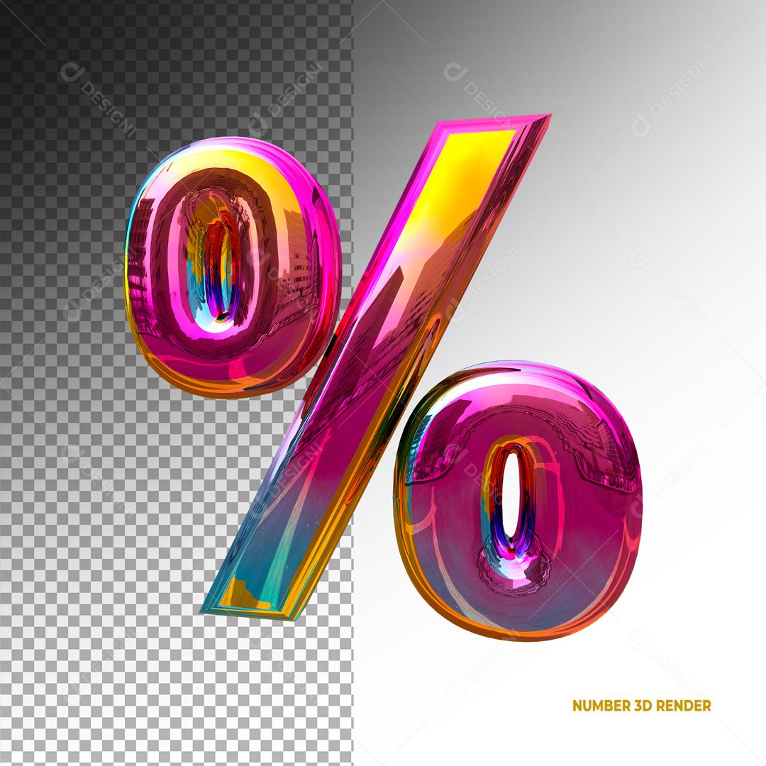 Porcentagem Colorido 3D Para Composição PSD