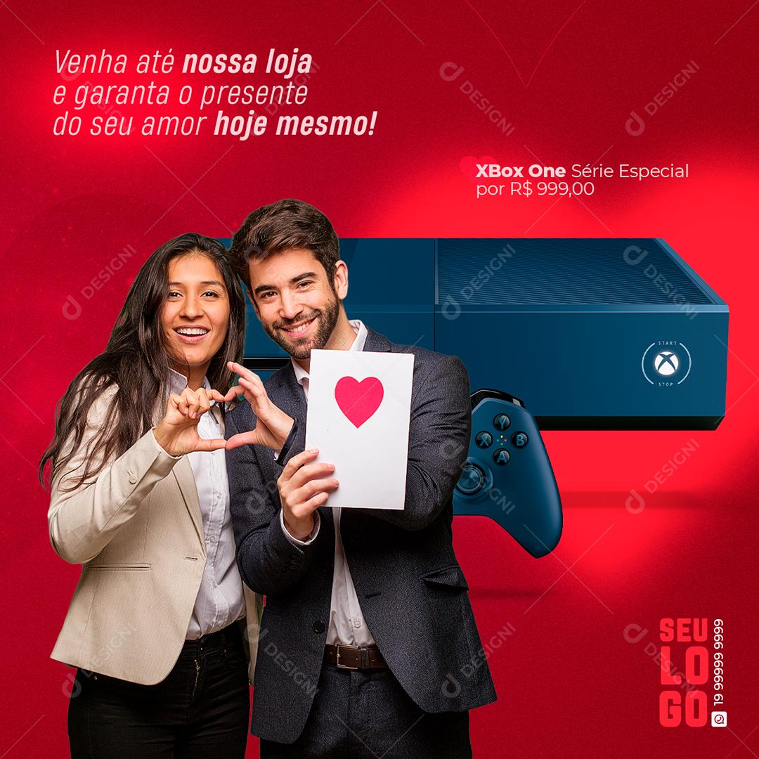 Social Media Venha até nossa loja e garante o Presente Dia Dos Namorados Eletrônicos PSD Editável