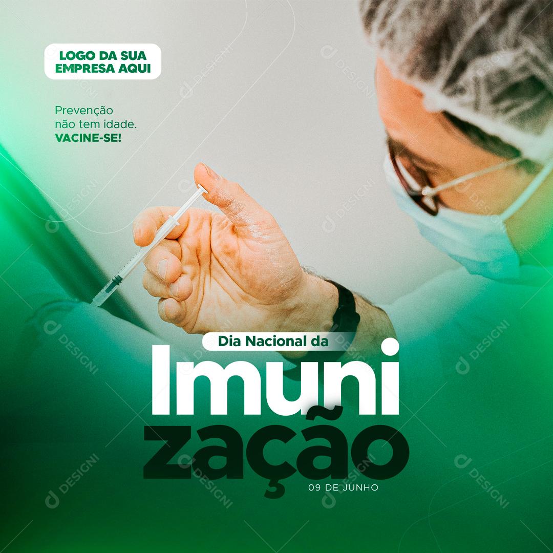 Dia Nacional Da Imunização 09 de Junho Social Media PSD Editável
