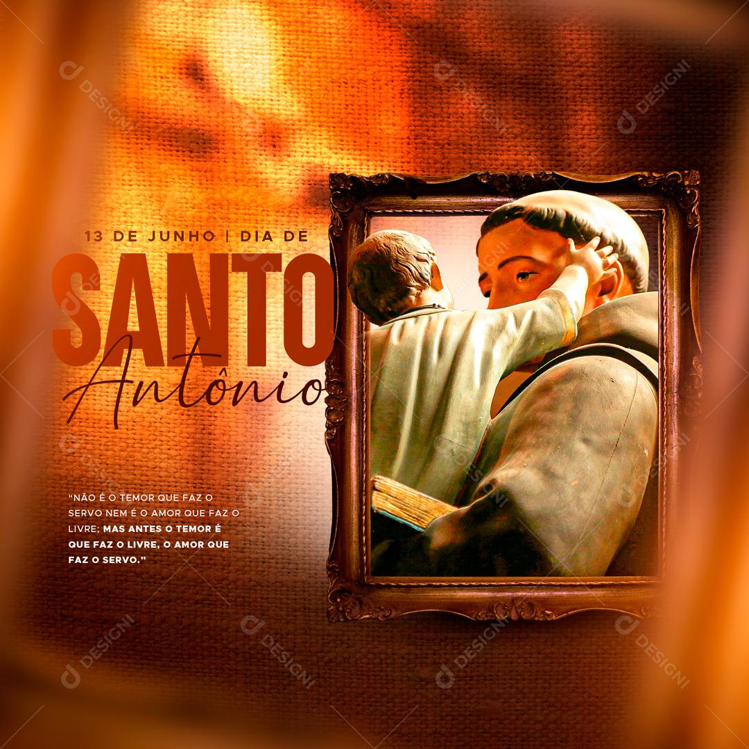 Dia 13 De Junho Dia De Santo Antônio Data Comemorativa Social Media PSD Editável