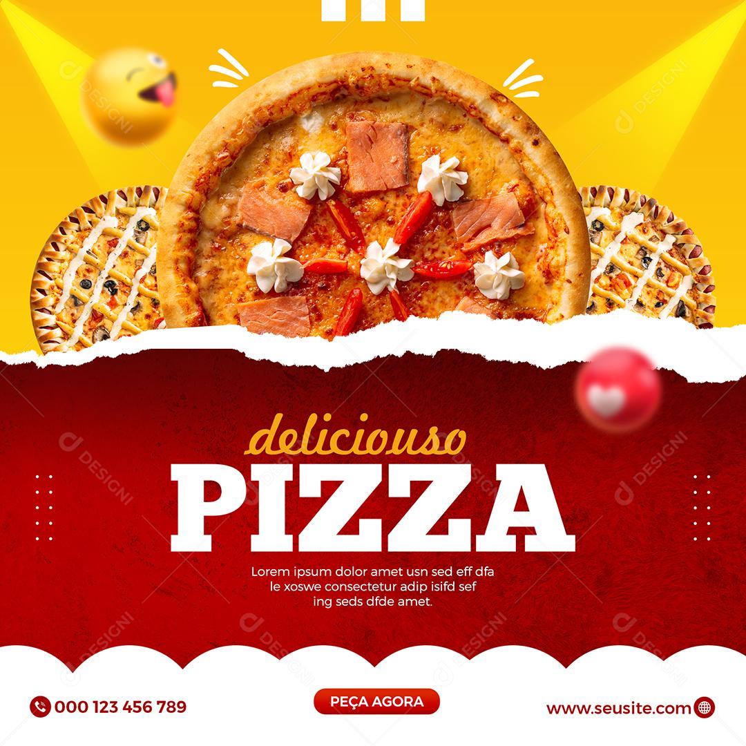 Social Media Pizzarias Deliciosa Pizza PSD Editável