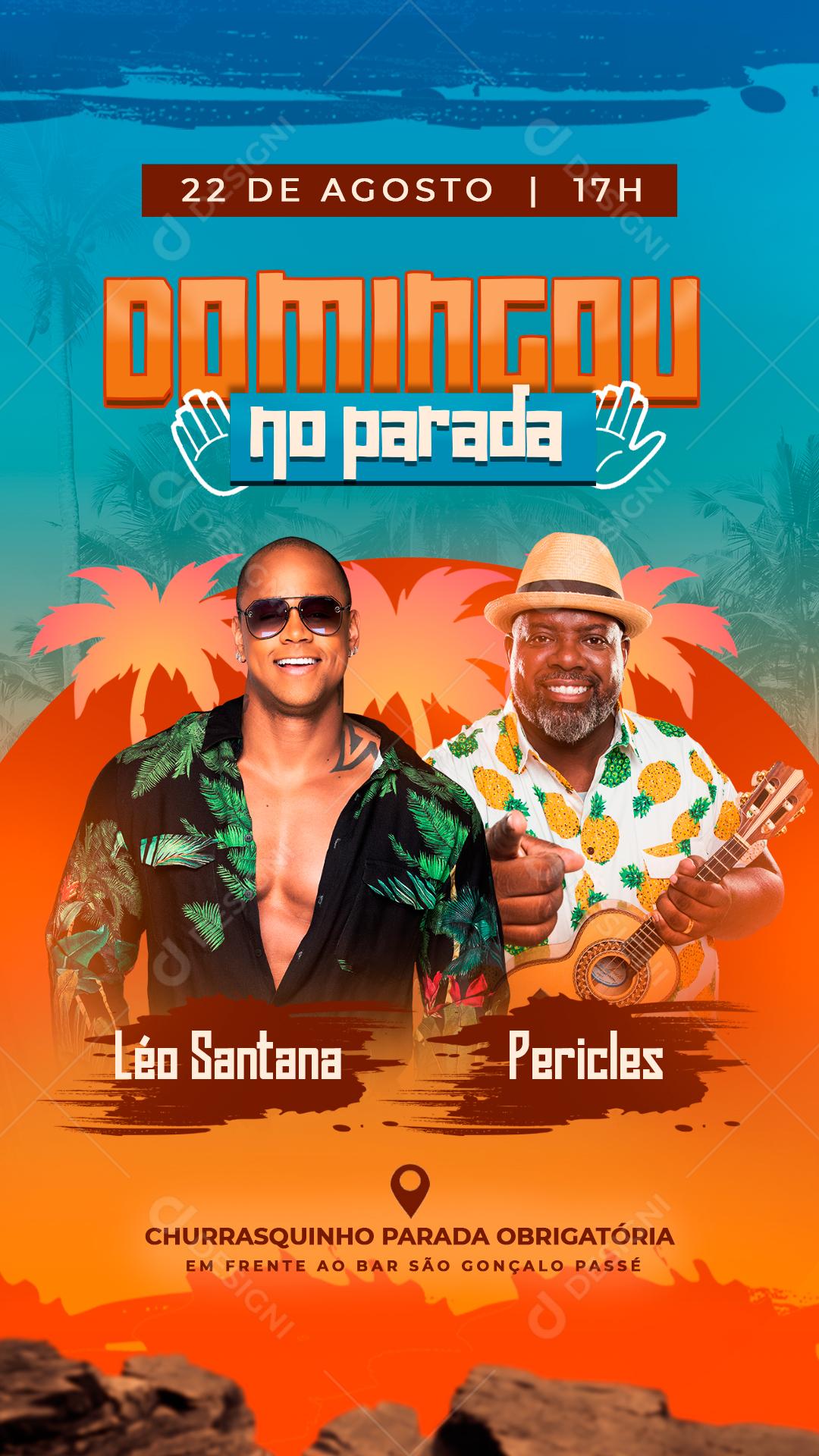 Flyer Domingo Na Parada Léo Santana Perciles Social Media PSD Editável