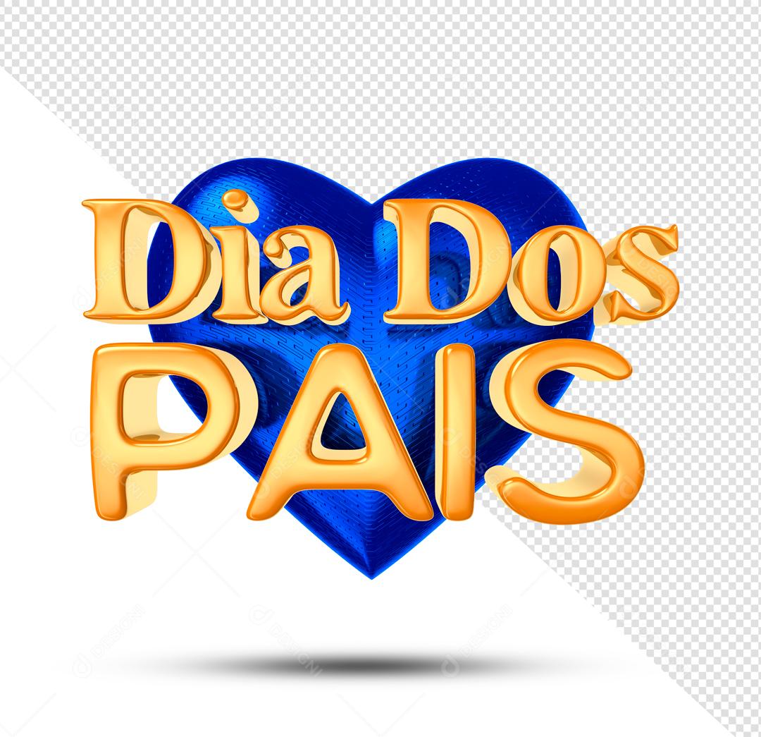 Selo 3D Dia Dos Pais Data Comemorativa PNG Transparente