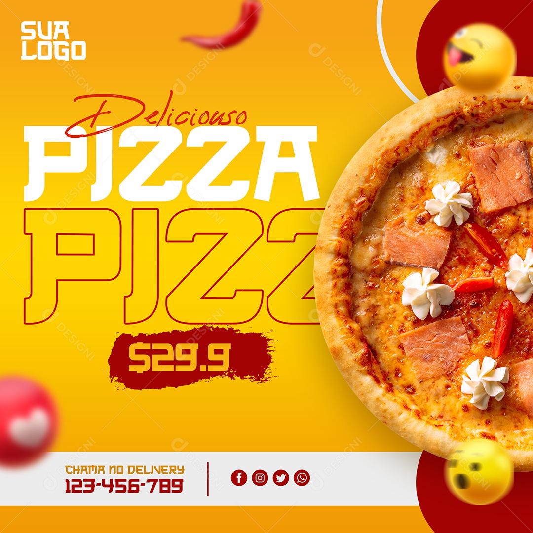 Social Media Pizzaria Deliciosa Pizza Especial PSD Editável