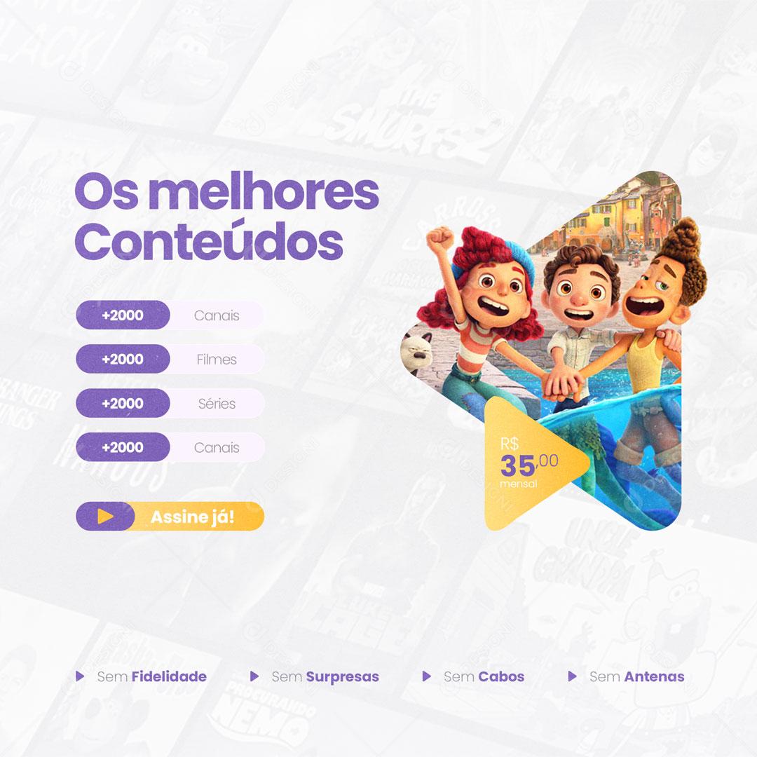 Social Media IPTV Os Melhores Conteúdos PSD Editável