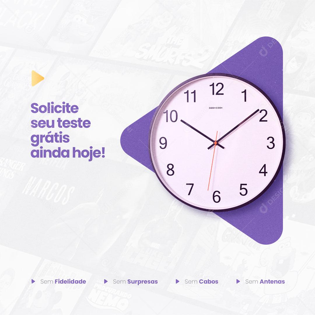 Social Media IPTV Solicite deu Teste Grátis Ainda Hoje! PSD Editável