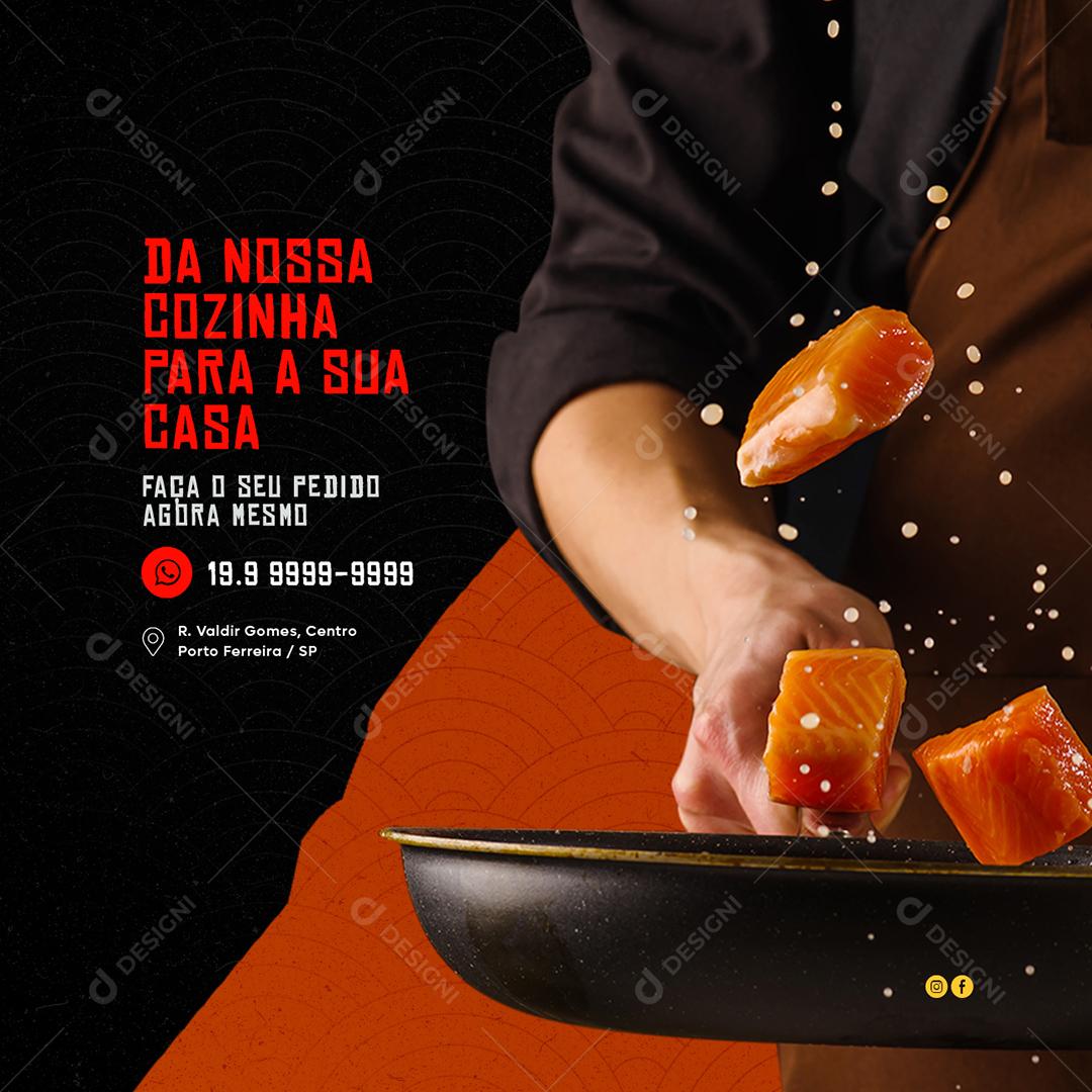 Comida Japonesa Da nossa cozinha para a sua Casa Social Media PSD Editável