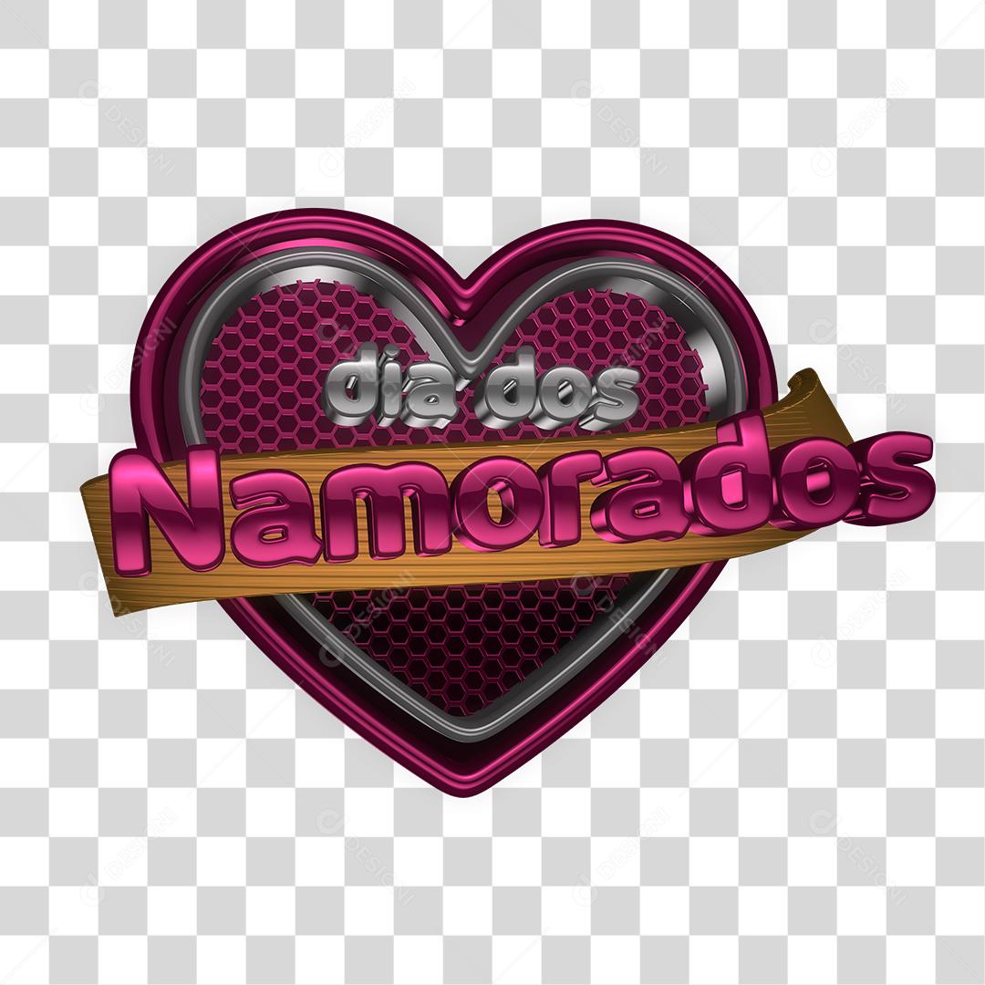 Selo 3D Para Composição Dia Dos Namorados PNG Transparente