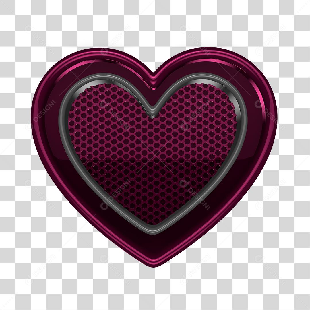 Elemento 3D Para Composição Coração Rosa PNG Transparente