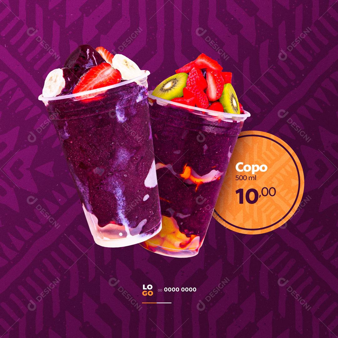 Social Media Açaiteria Açai PSD Editável