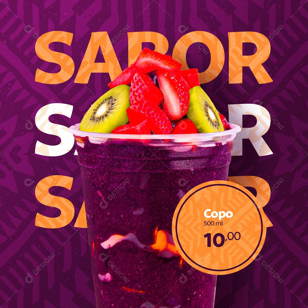 Social Media Açaiteria Açai PSD Editável