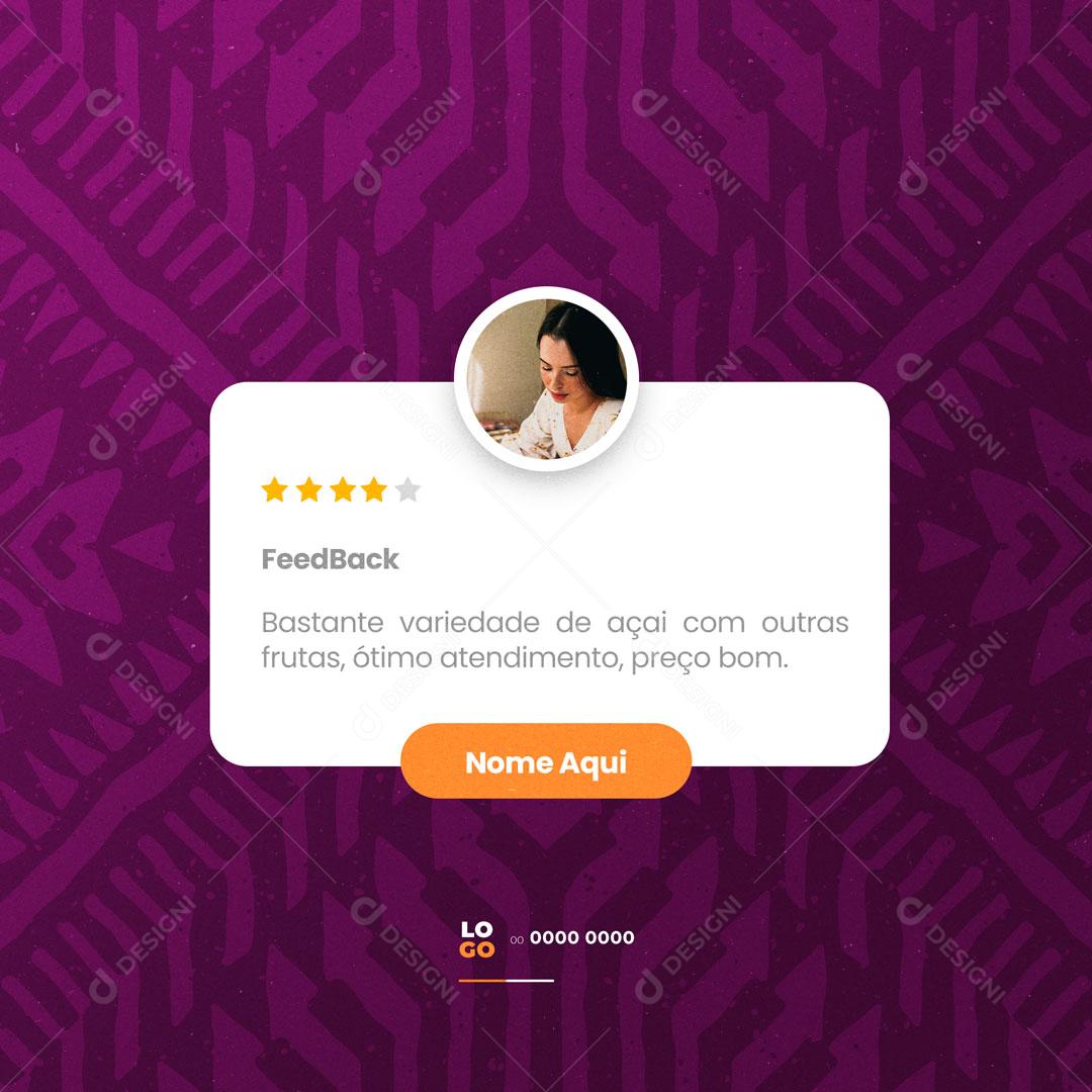 Social Media Açaiteria Açai Feedback PSD Editável