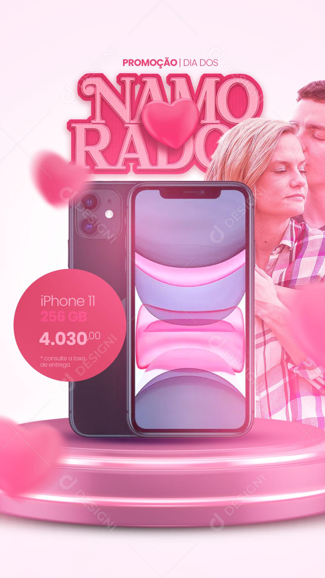 Social Media Story Promoção do Dia Dos Namorados Celulares lojas PSD Editável