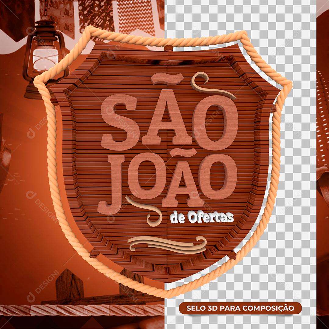 Selo 3D Brasão de São João de Ofertas para Composição PSD