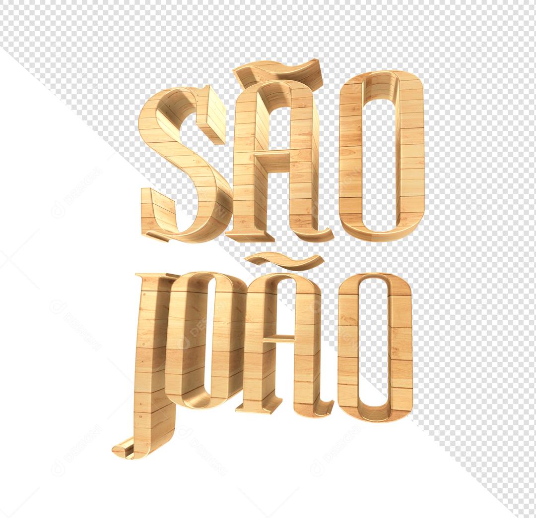 Texto 3D São João Verde Festa Junina Arraiá PSD