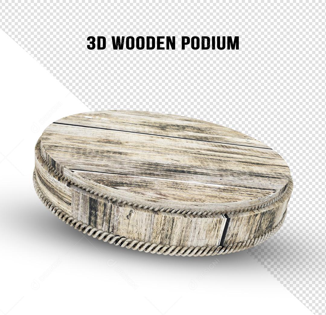 Podium 3D De Madeira Bruta PSD