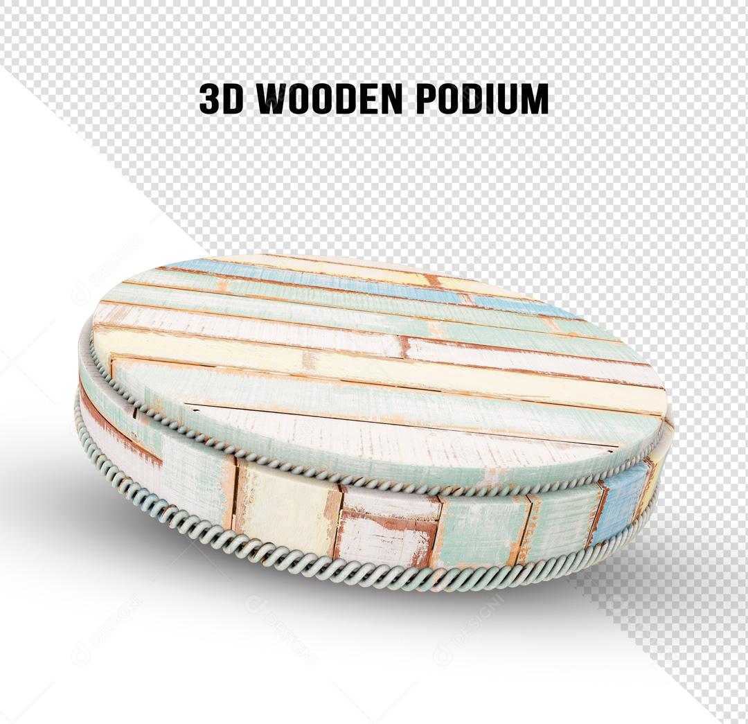Podium 3D De Madeira Bruta PSD