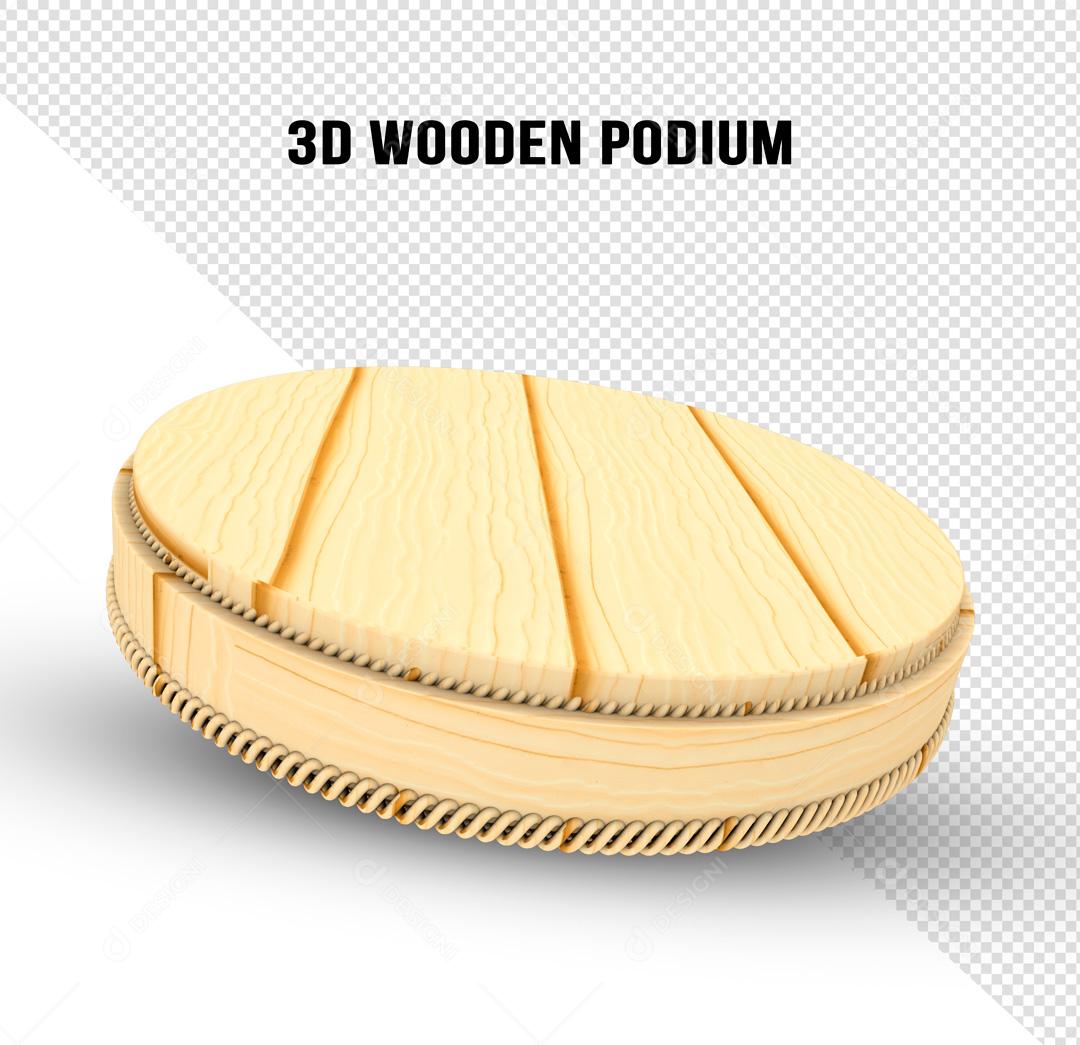Podium 3D De Madeira Bruta PSD