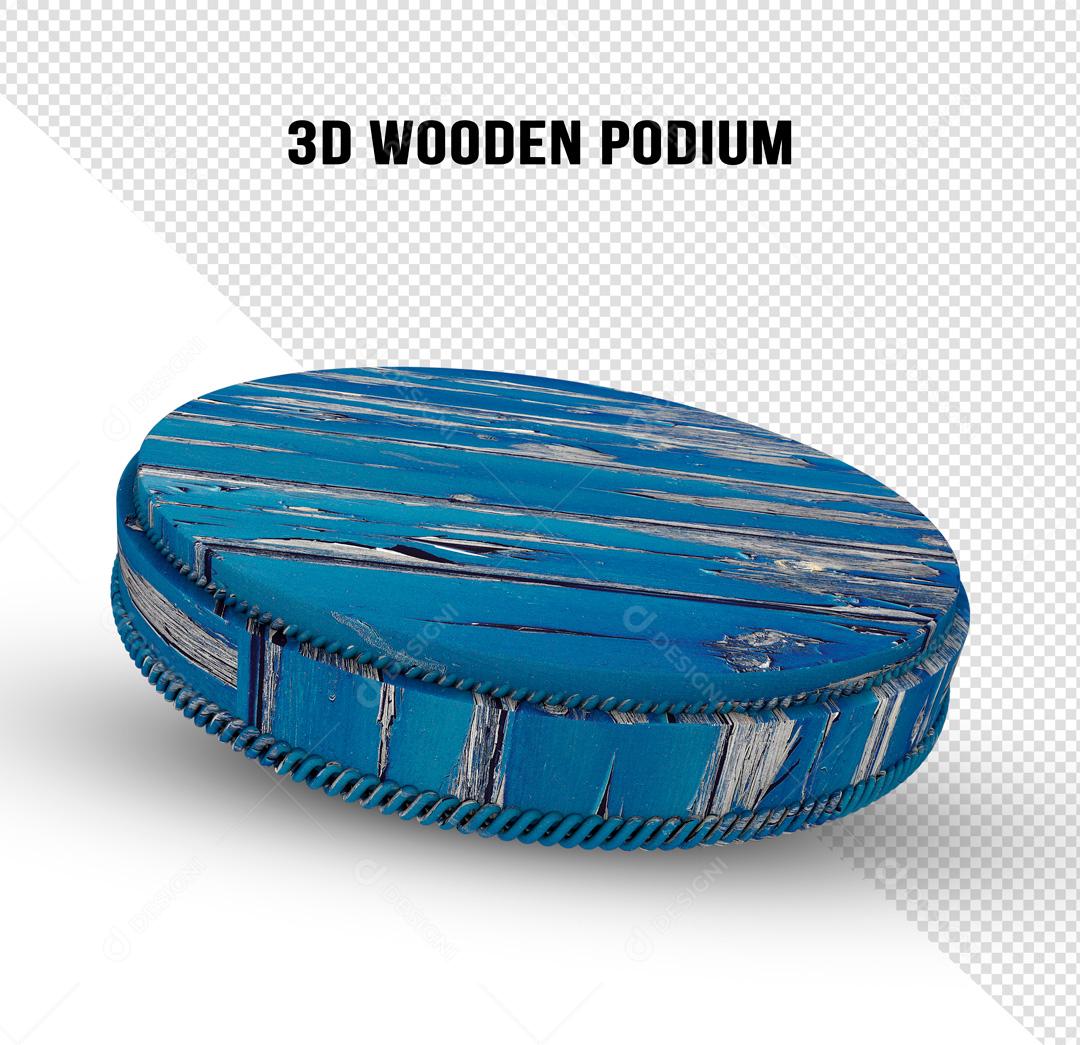 Podium 3D De Madeira Bruta PSD