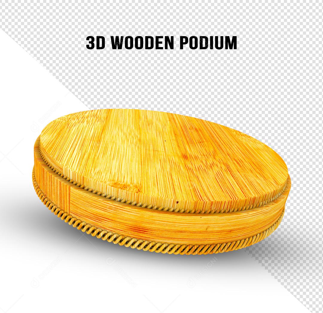 Podium 3D De Madeira Bruta PSD