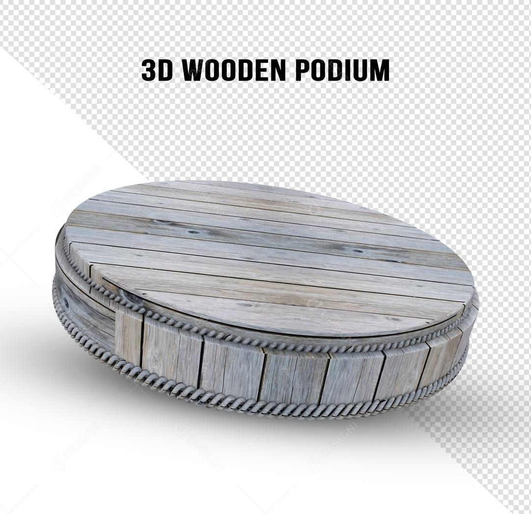 Podium 3D De Madeira Bruta PSD