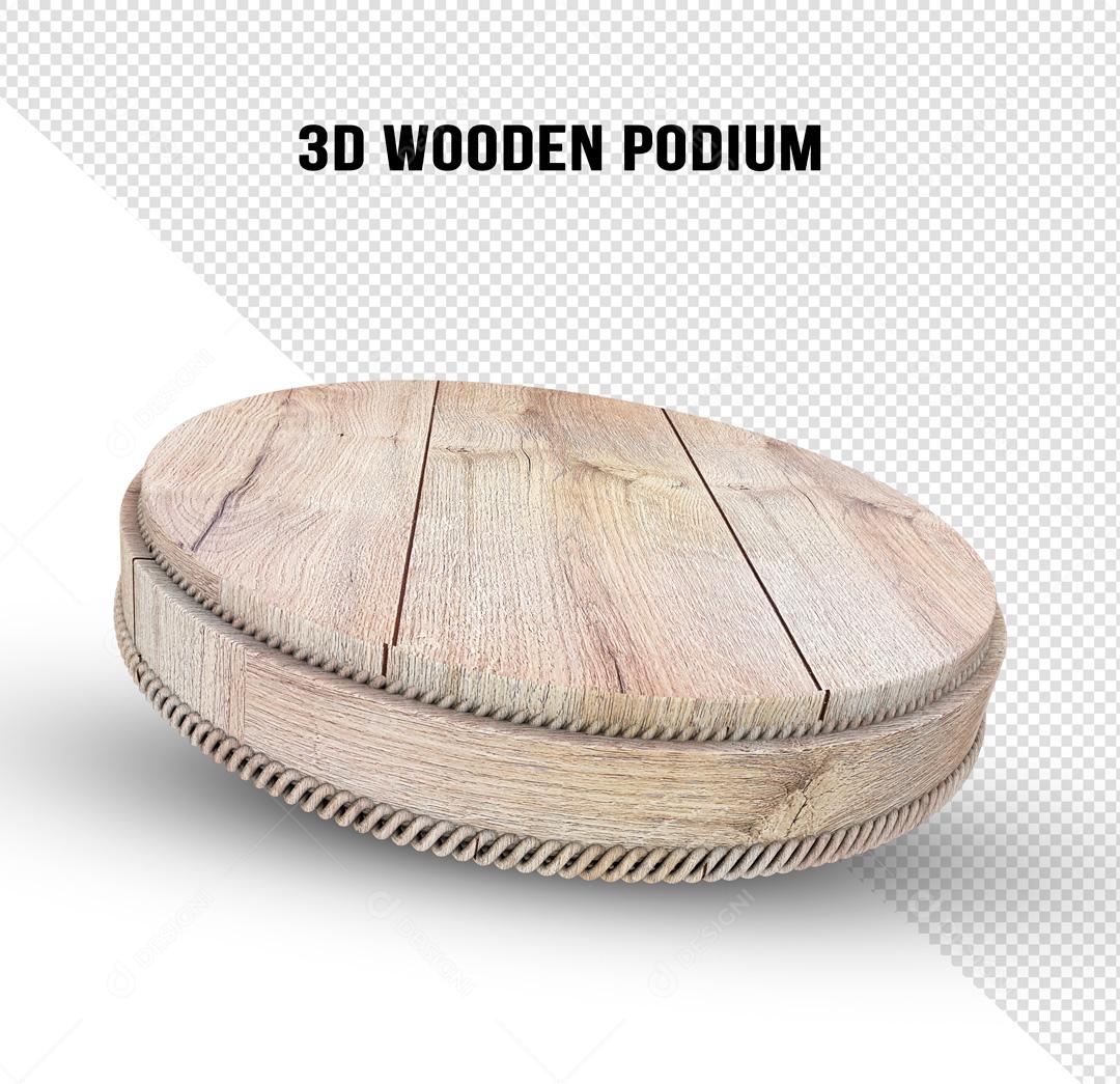 Podium 3D De Madeira Bruta PSD
