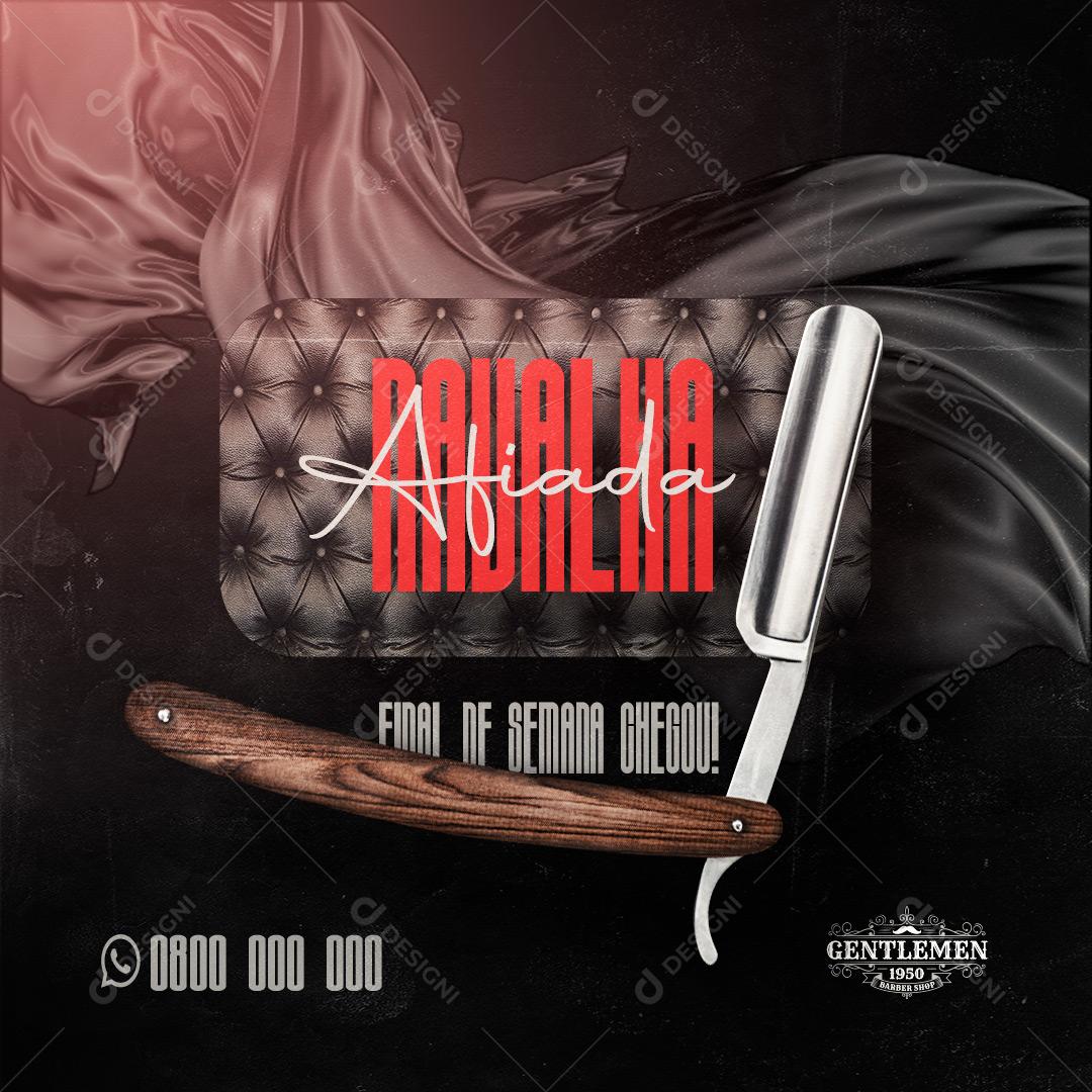 Post Barbearia Final de Semana Chegou Social Media PSD Editável