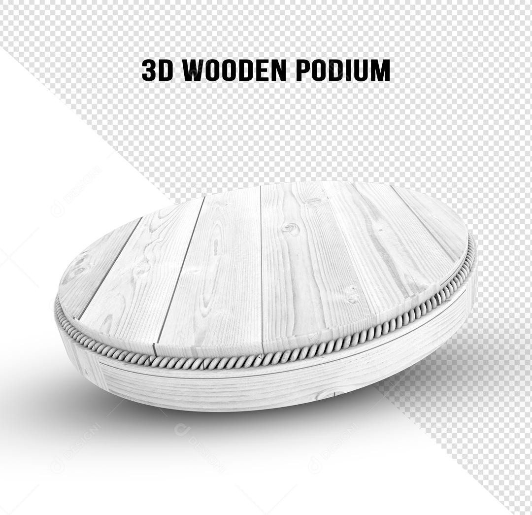 Podium 3D De Madeira Bruta PSD