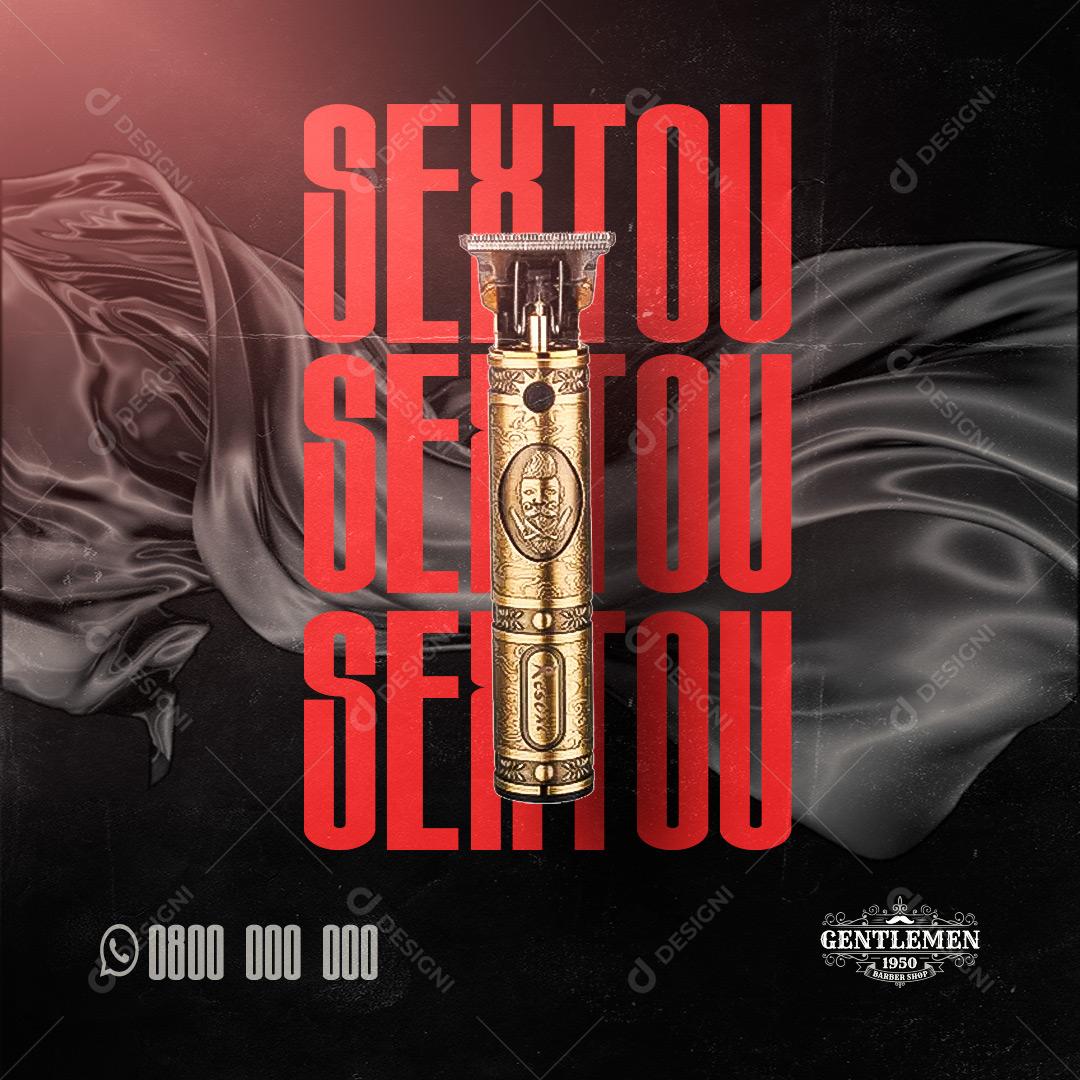 Post Barbearia - Estamos Esperando Por Você Social Media PSD Editável