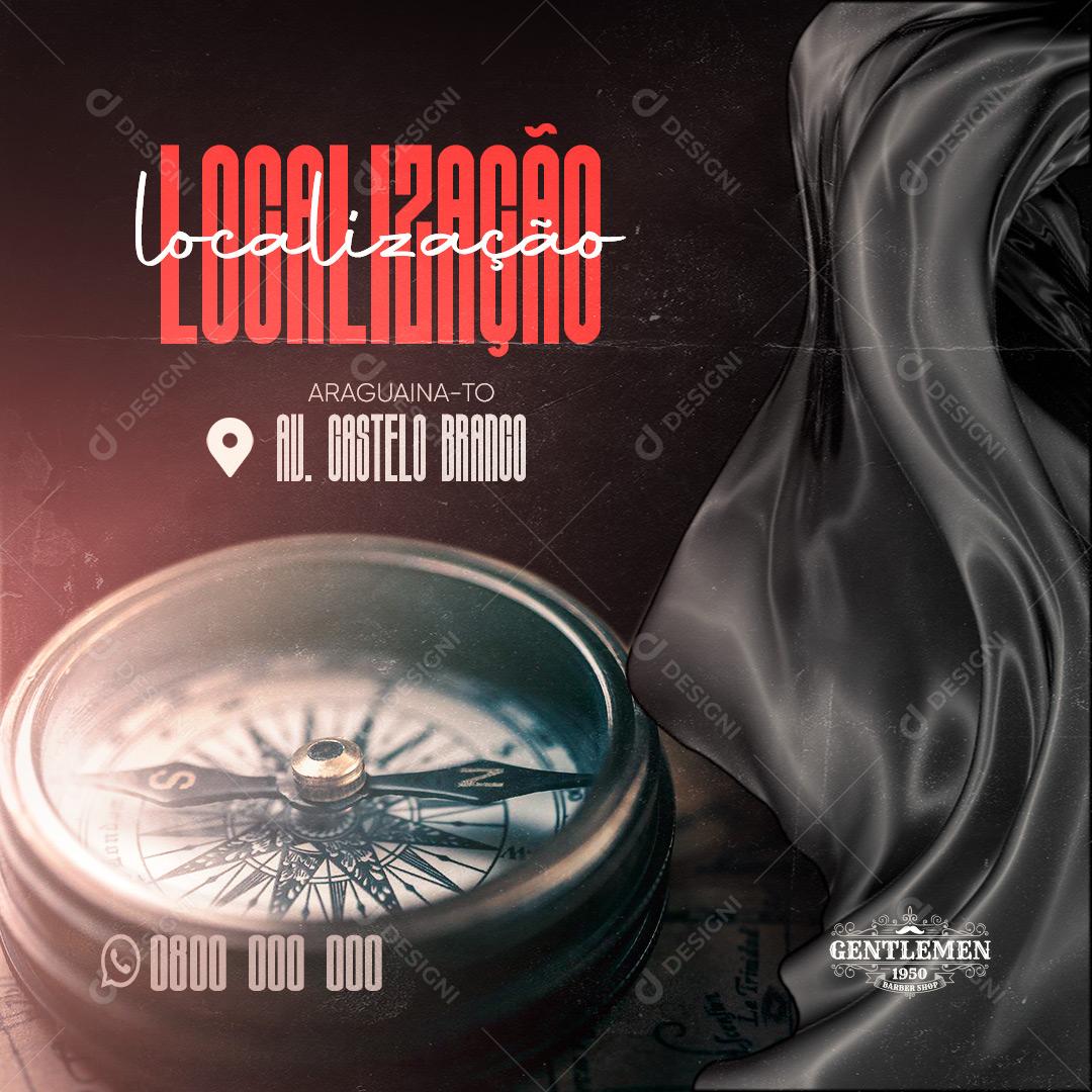 Social Media Barbearia Localização PSD Editável