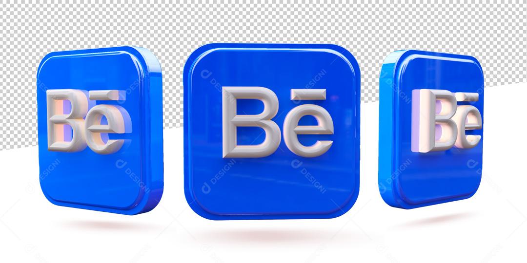 Ícones 3D Redes Sociais Behance PSD