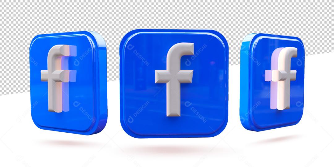 Ícones 3D Redes Sociais Facebook PSD