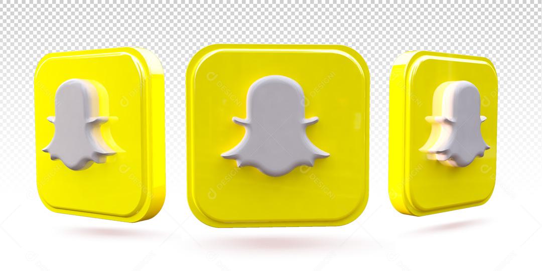 Ícones 3D Redes Sociais Snapchat PSD