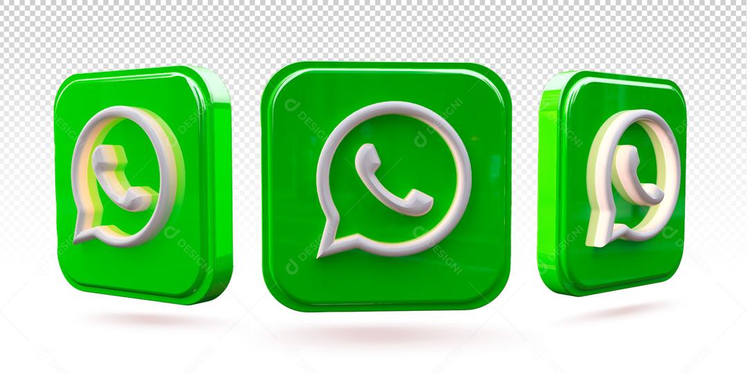 Ícones 3D Redes Sociais WhatsApp PSD