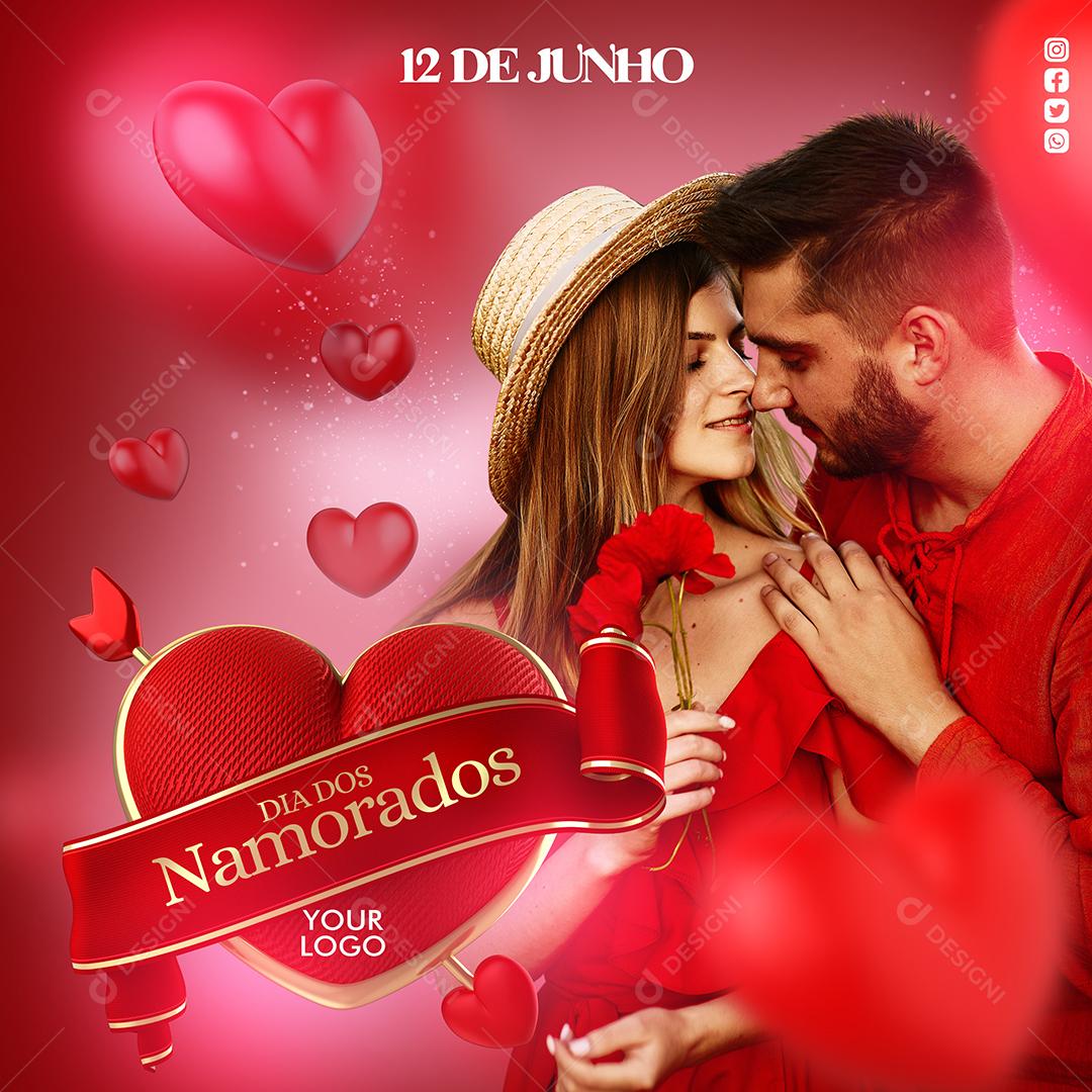 Dia Dos Namorados 12 de Junho Social Media PSD Editável