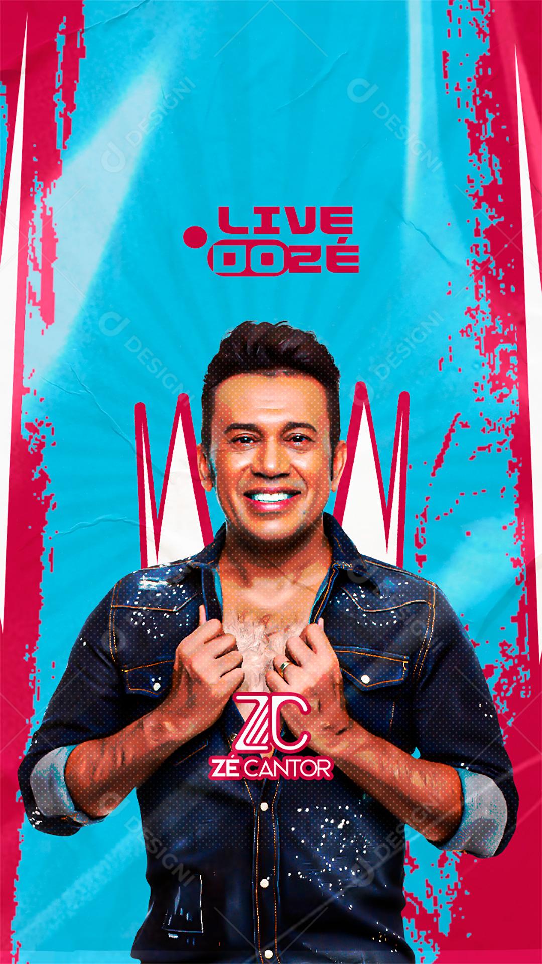 Flyer Live Do Zé Cantor Venha Participar Social Media PSD Editável