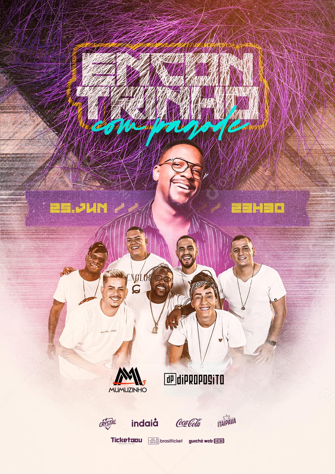 Social Media Encontrinho com Pagode Mumuzinho e Di Proposito Flyers PSD Editável