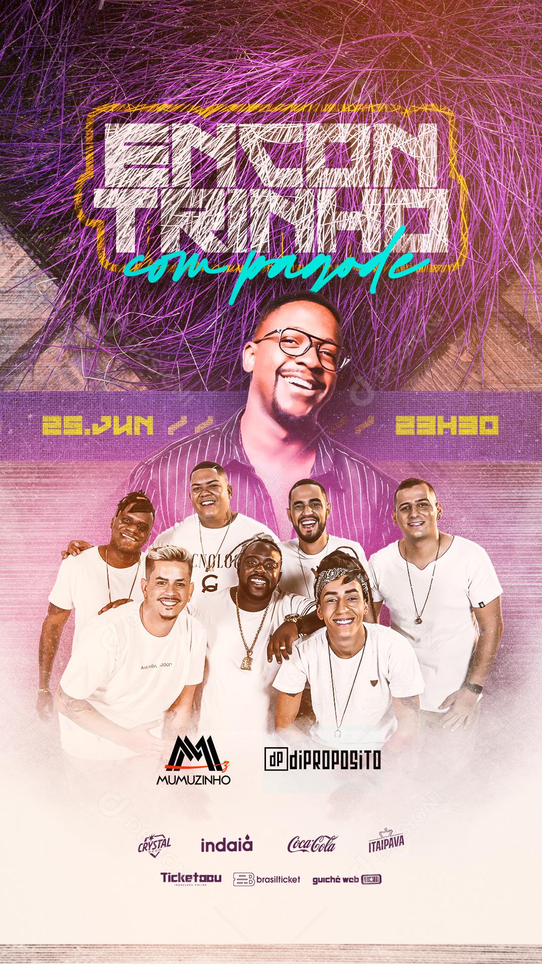 Story Encontrinho com Pagode Mumuzinho e Di Proposito Flyers Social Media PSD Editável