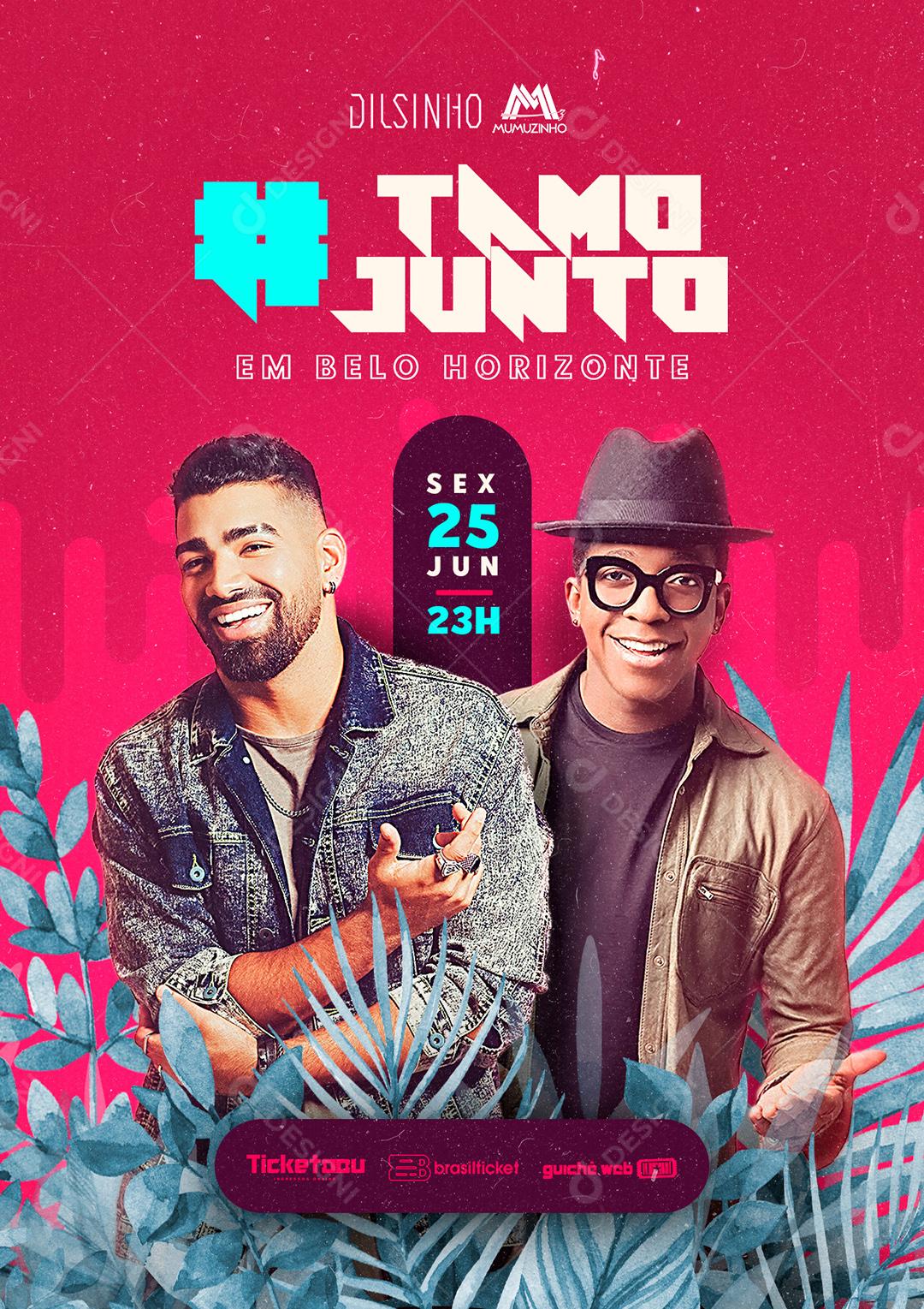 Social Media Tamo Junto Em Belo Horizonte Dilsinho e Mumuzinho Flyers PSD Editável