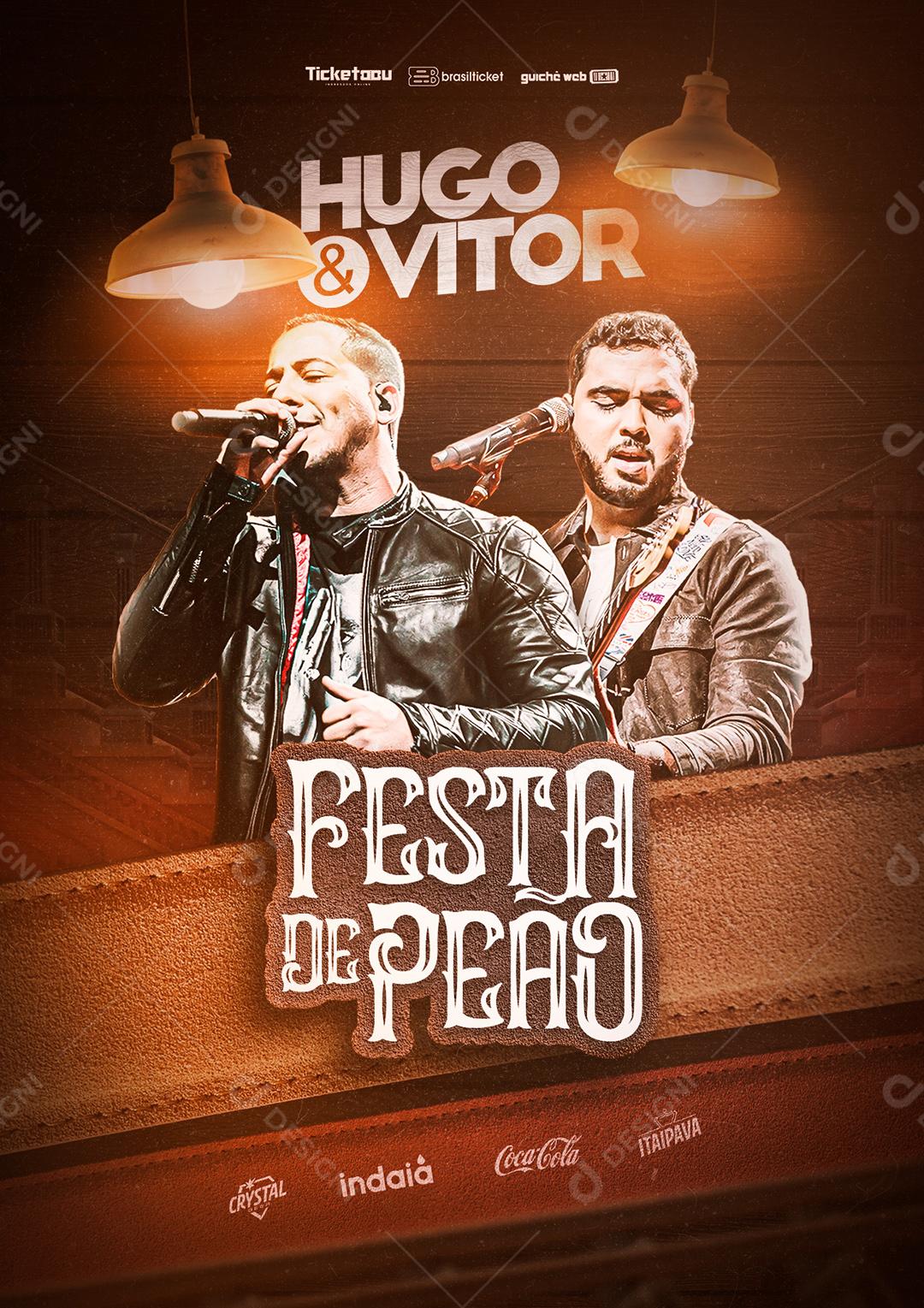 Social Media Festa de Peão Hugo e Vitor Flyers PSD Editável