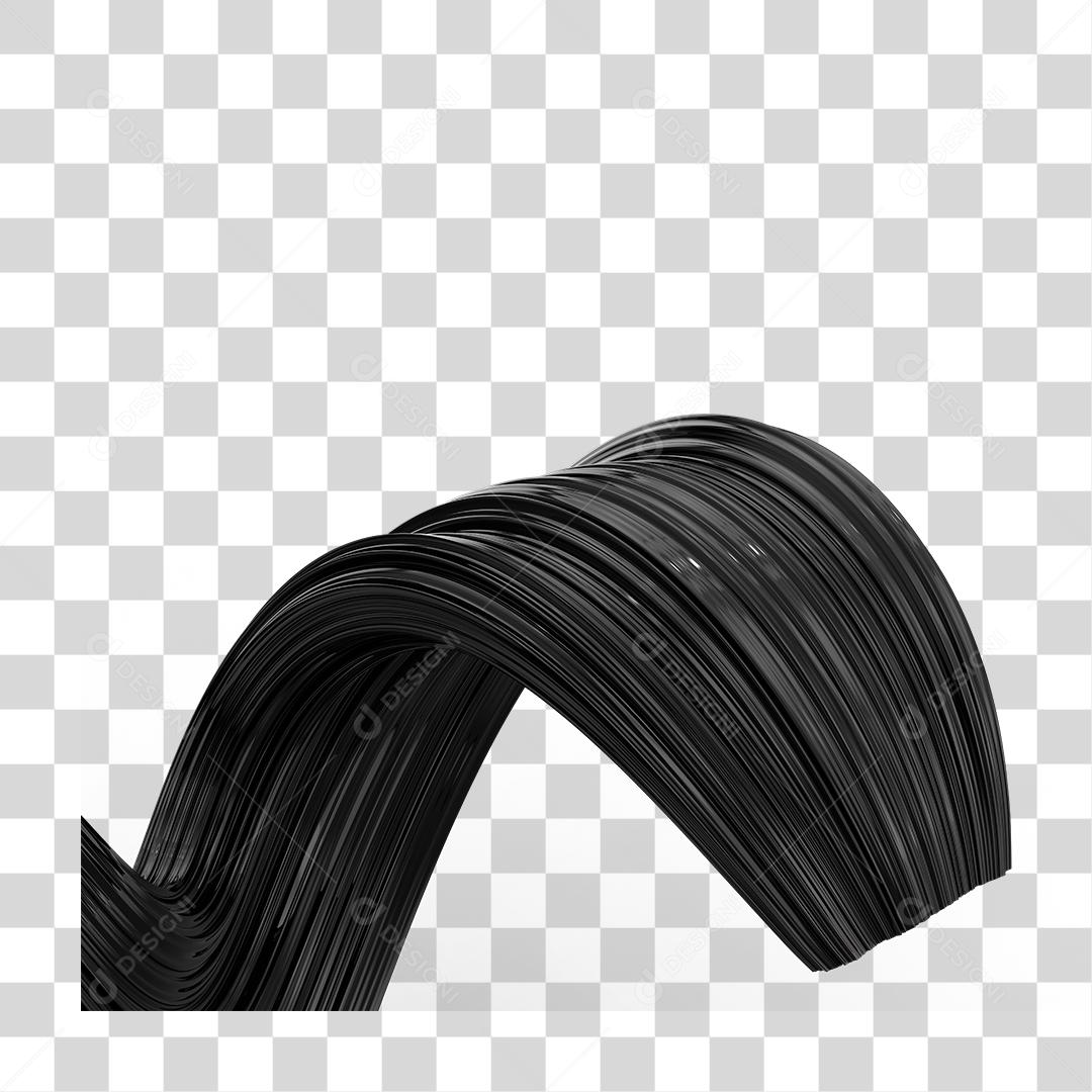 Elemento 3D Forma De Gel Preto PNG Transparente