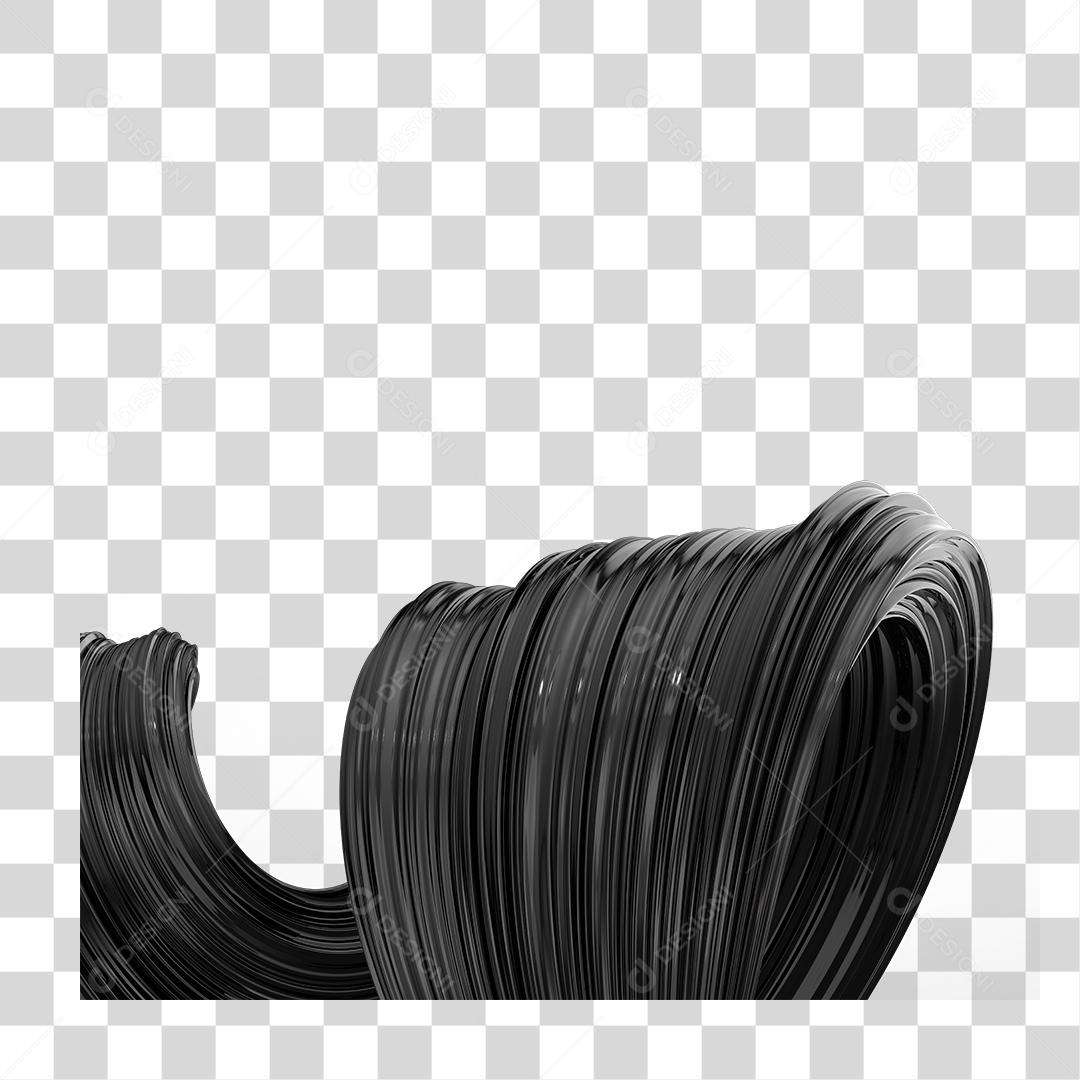 Elemento 3D Forma De Gel Preto PNG Transparente