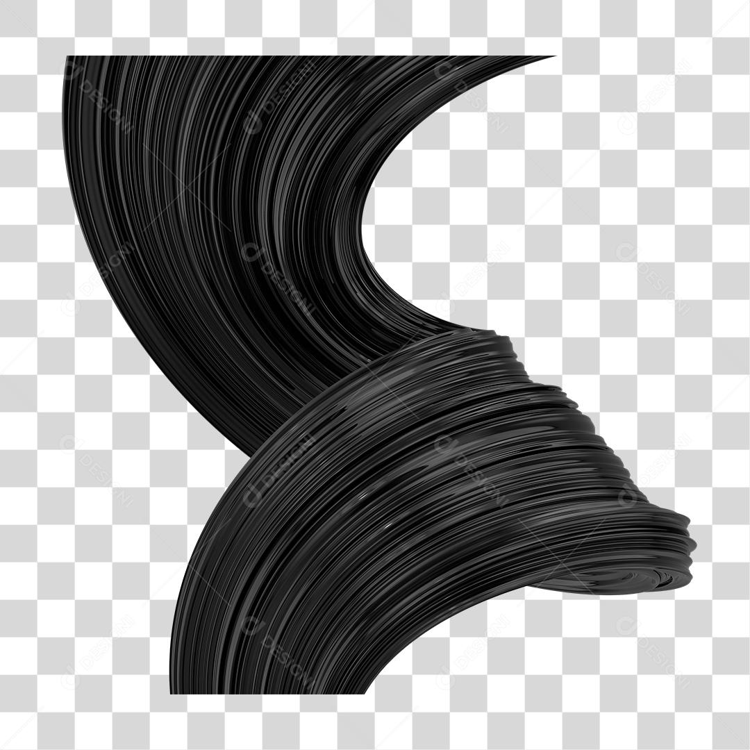 Elemento 3D Forma De Gel Preto PNG Transparente