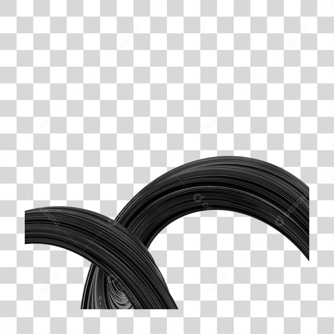 Elemento 3D Forma De Gel Preto PNG Transparente