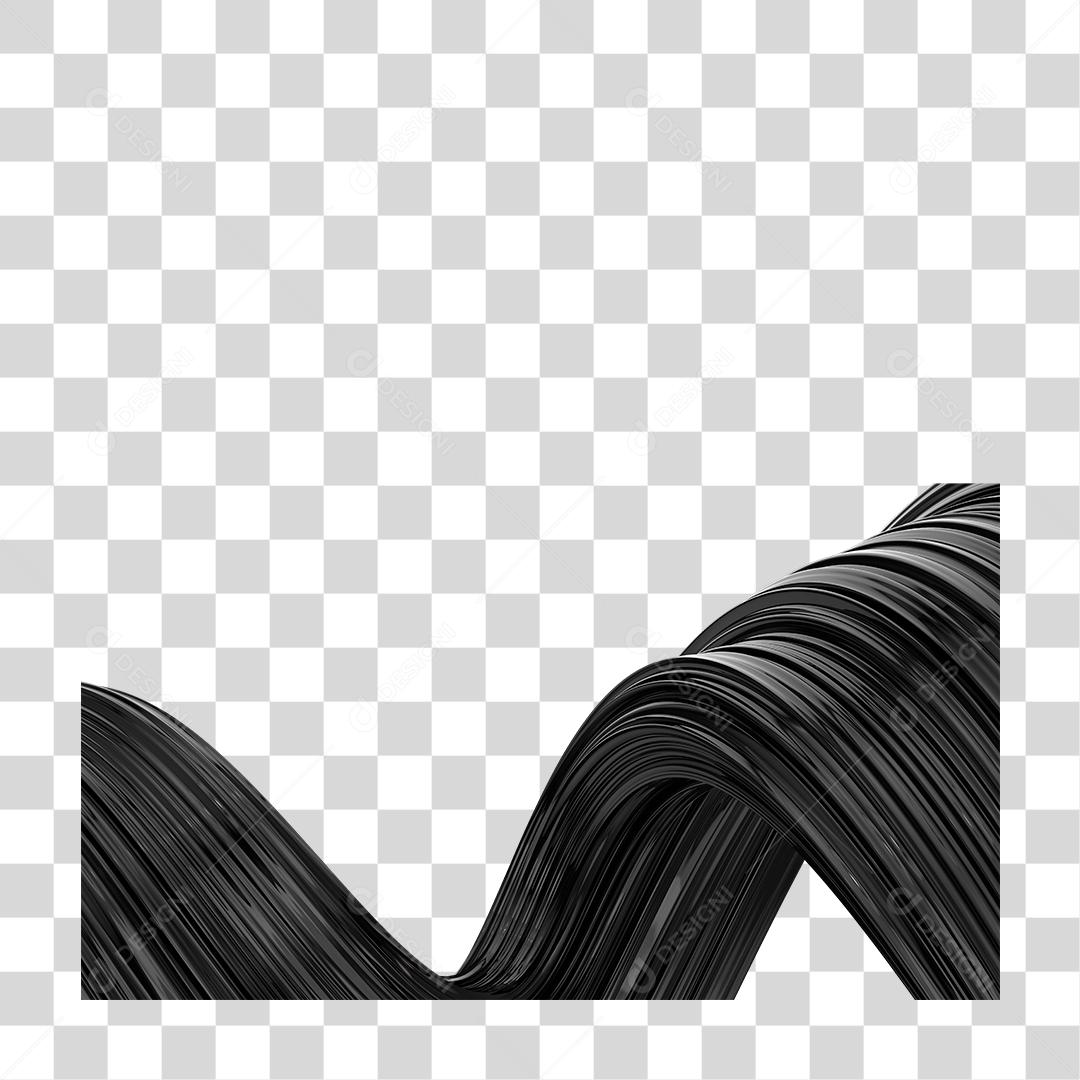 Elemento 3D Forma De Gel Preto PNG Transparente