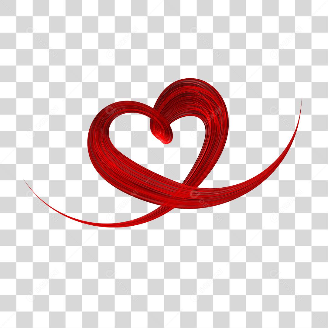 Elemento 3D Coração Vermelho De Gel PNG Transparente