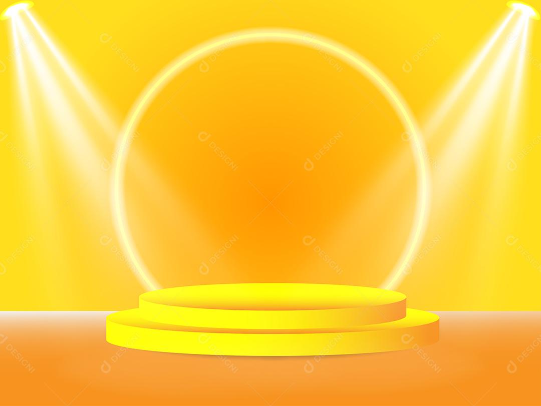 Cenário Amarelo Com Podium Vetor EPS