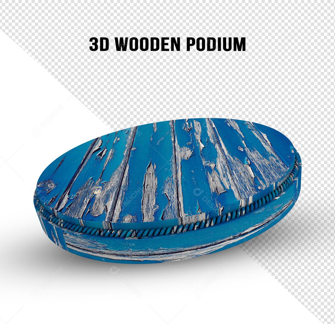 Podium 3D De Madeira Bruta PSD