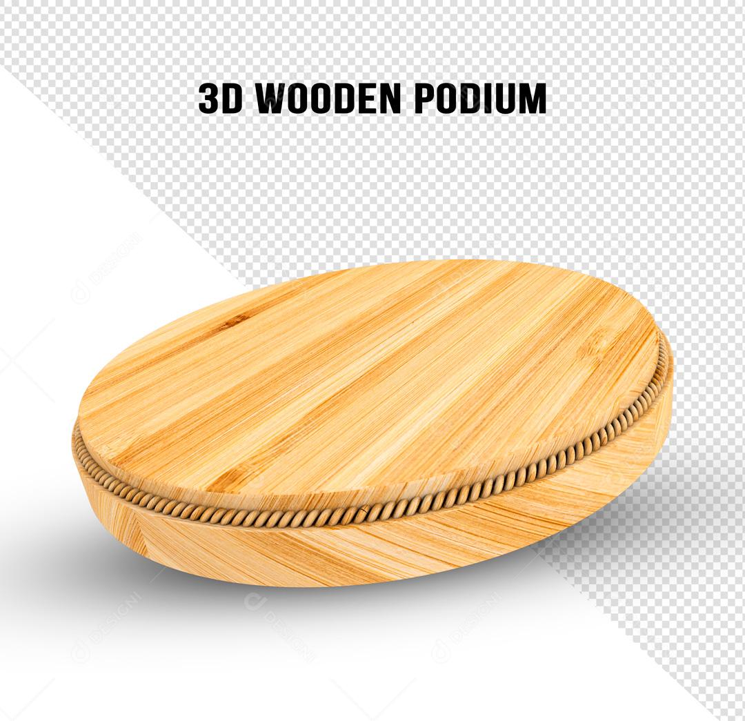 Podium 3D De Madeira Bruta PSD
